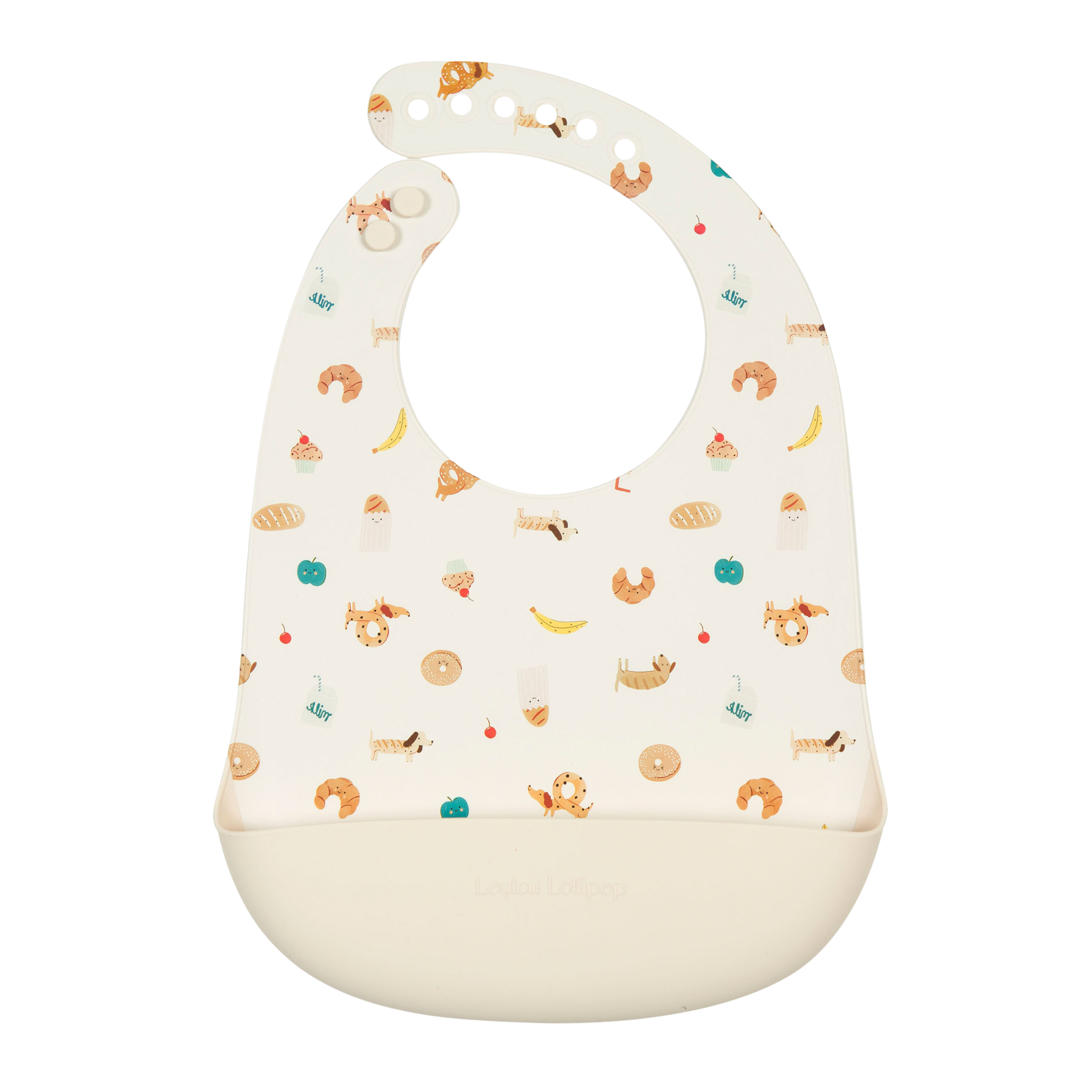 LouLou Lollipop Silicone Bib - French Breakfast