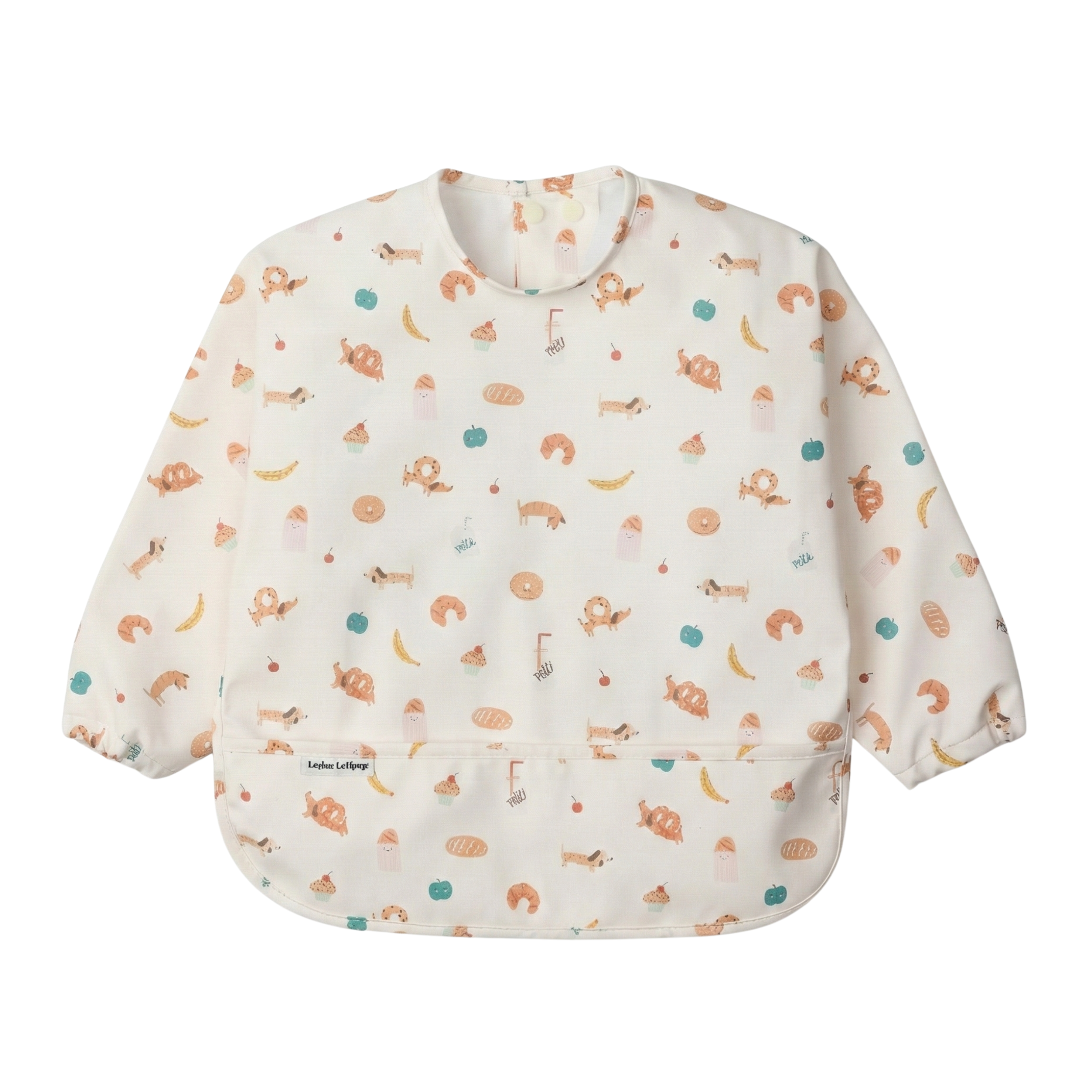 LouLou Lollipop Long Sleeve Bib - French Breakfast