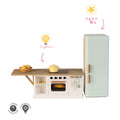 Lundby Doll House Furniture - Kitchen Fridge, Isl & with Oven & Stovetop