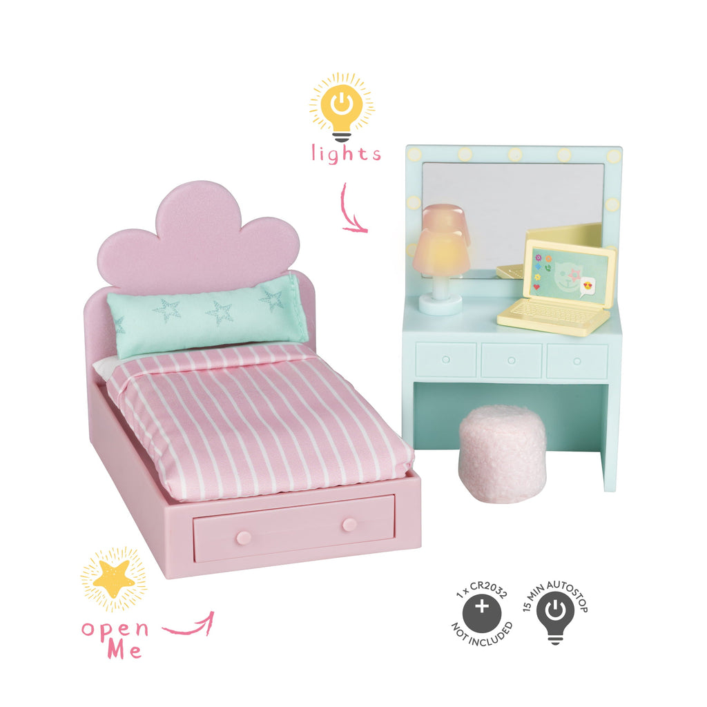 Lundby Doll House Furniture - Teenage Bedroom Set image 2