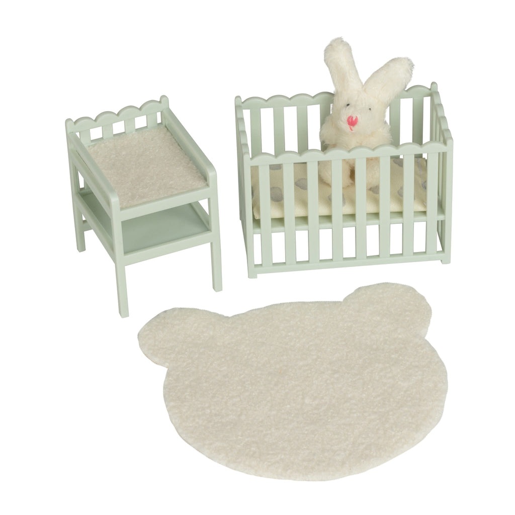Lundby Doll House Furniture - Cot & Change Table Set