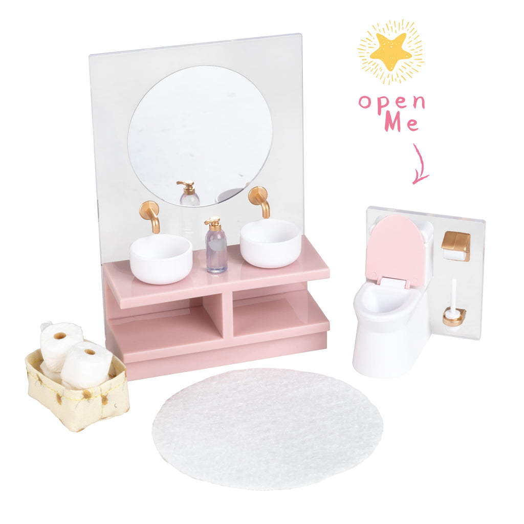 Lundby Doll House Furniture - Bathroom Washbasin & Toilet Set image 2