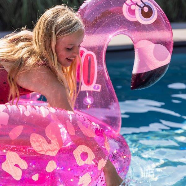 Swim Essentials Inflatable Ride On - Flamingo, Neon Pink, 150 cm image 4