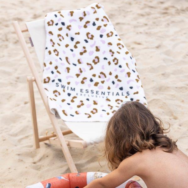 Swim Essentials Luxe Beach Towel - Khaki Leopard, 135 x 65 cm image 4