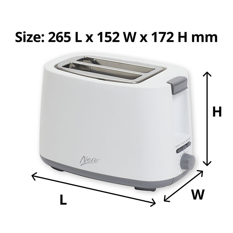 Nero White 2 Slice Toaster