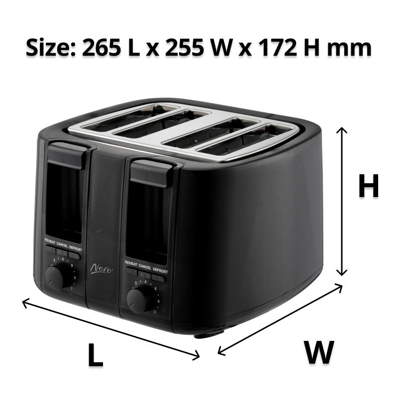 Nero Black 4 Slice Toaster