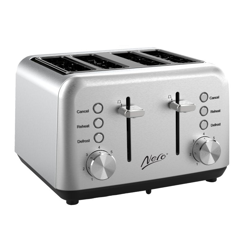 Nero Stainless Steel Classic 4 Slice Toaster