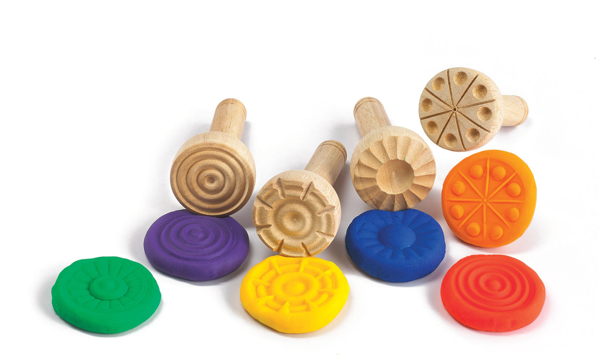 Wooden Dough Stampers Pack of 4