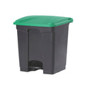 Compass 30L grey pedal bin with green lid