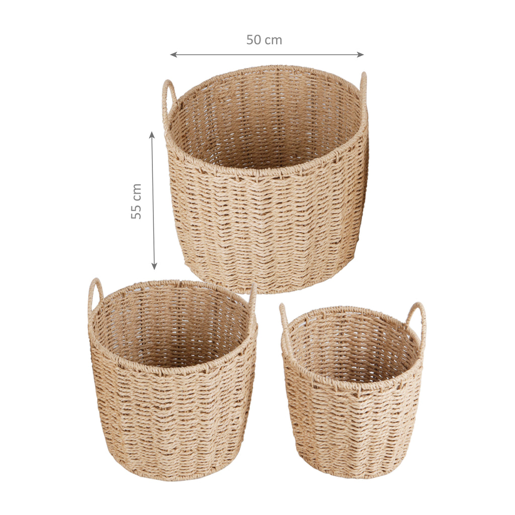 Giant Round Baskets Set of 3 image 2