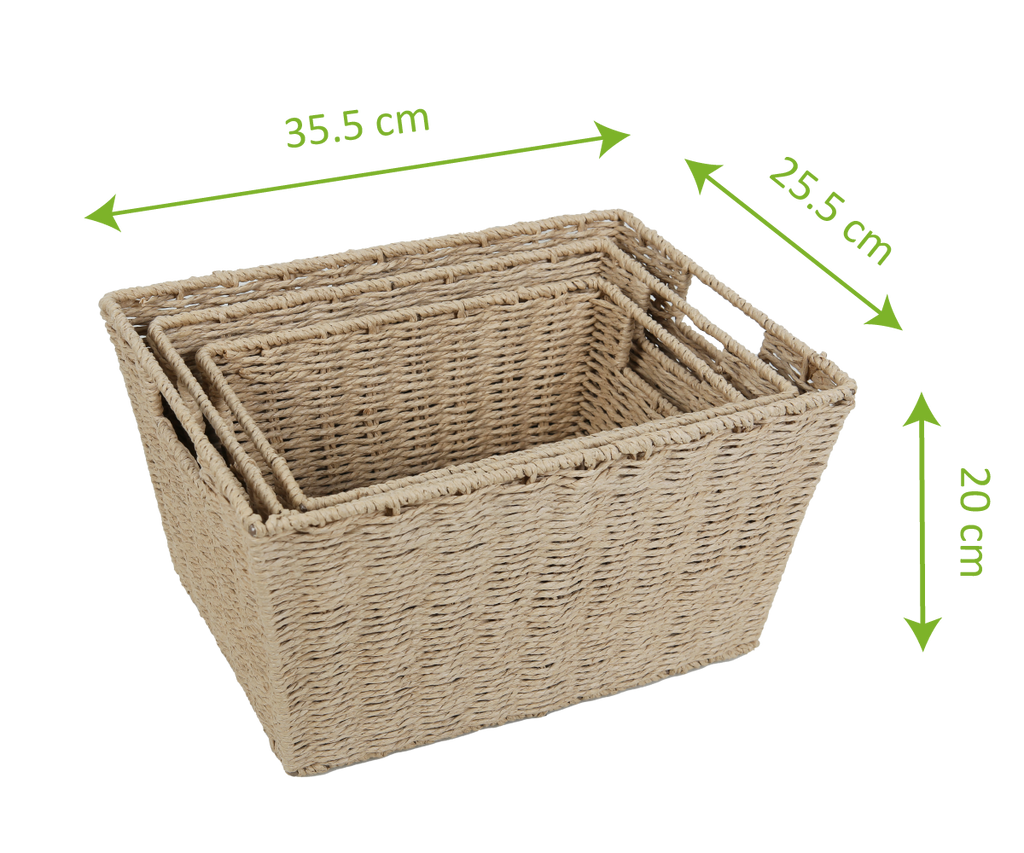 Rectangular Baskets Small Set of 3 image 2