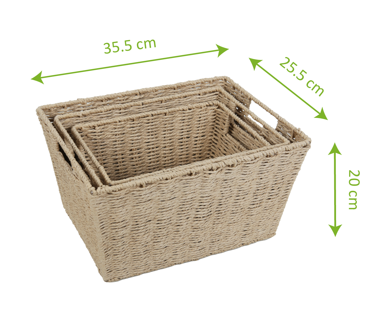 Rectangular Baskets Small Set of 3 image 2