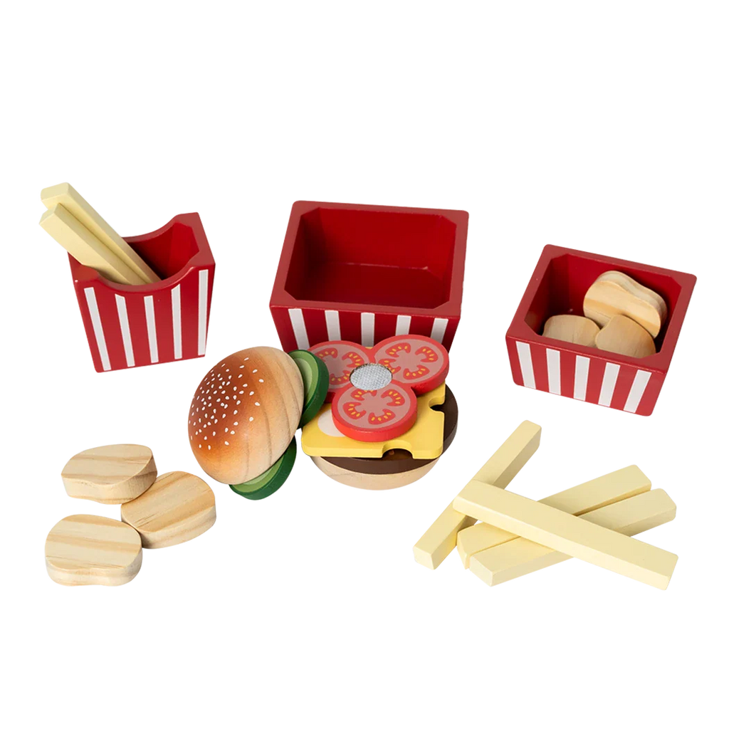 MamaMemo Wooden Food - Burger Set