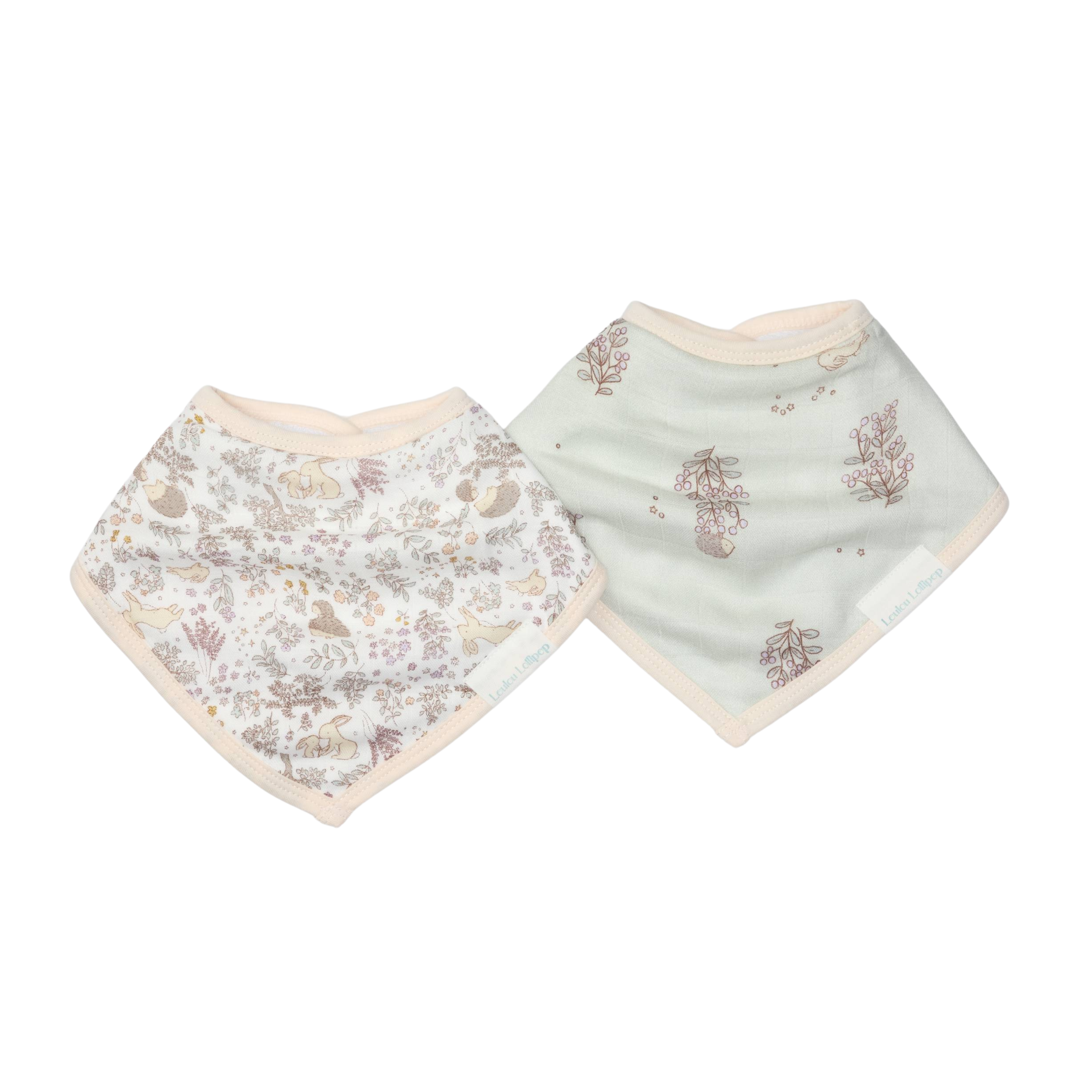 LouLou Lollipop Bandana Bib Set - 2 Pack - Hedgehogs
