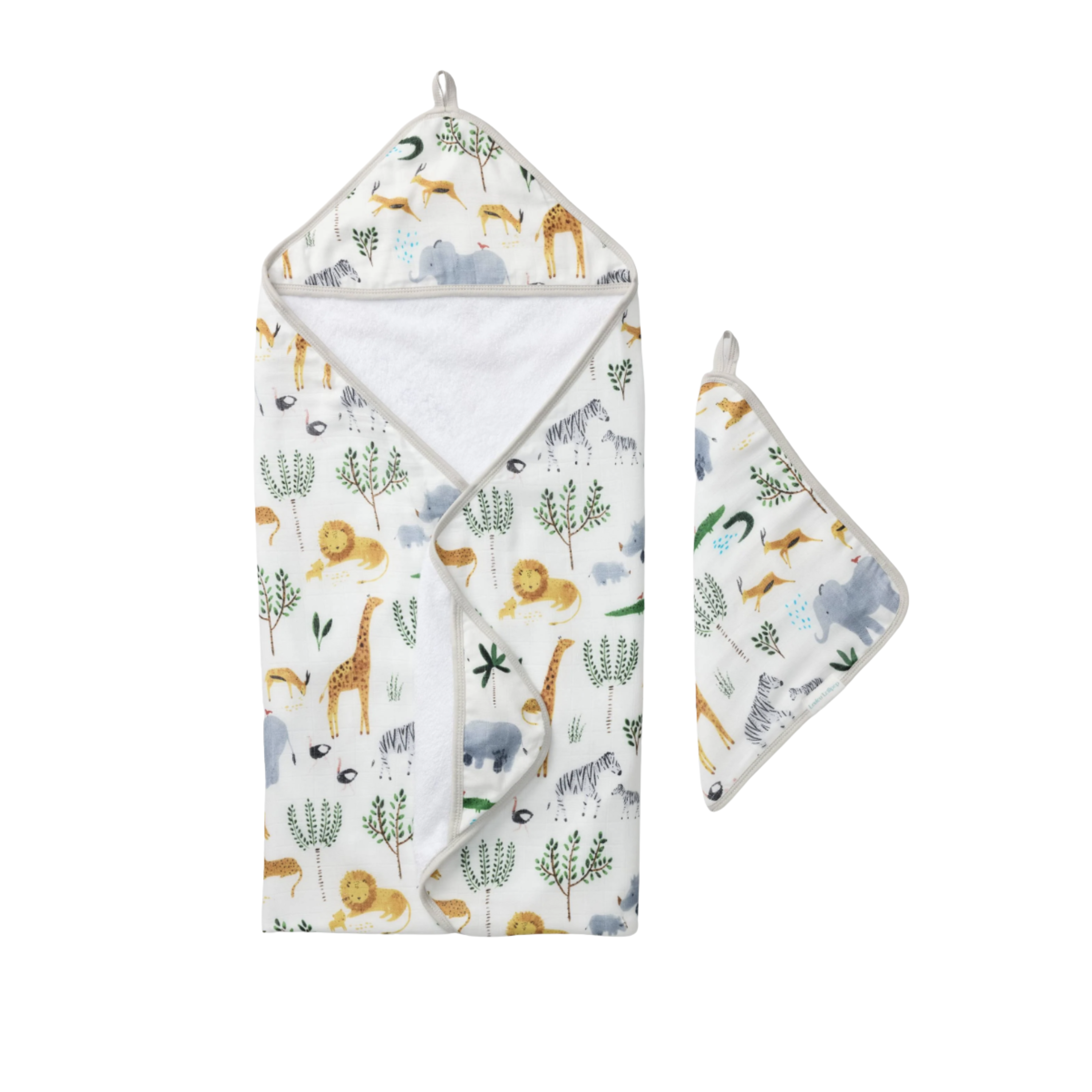 LouLou Lollipop Hooded Towel Set - Safari Jungle