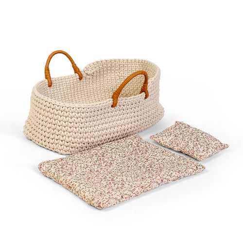 by Astrup Doll Knitted Basket and Bedding Set, 35-40 cm