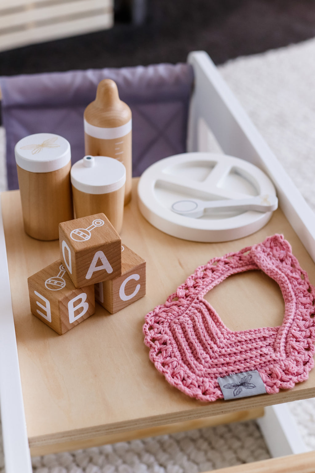 by Astrup Role Play Wooden Doll Feeding Set, 9 pcs image 2