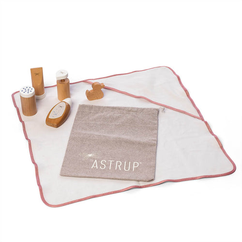 by Astrup Role Play Wooden Doll Care & Bathing Set, 7 pcs
