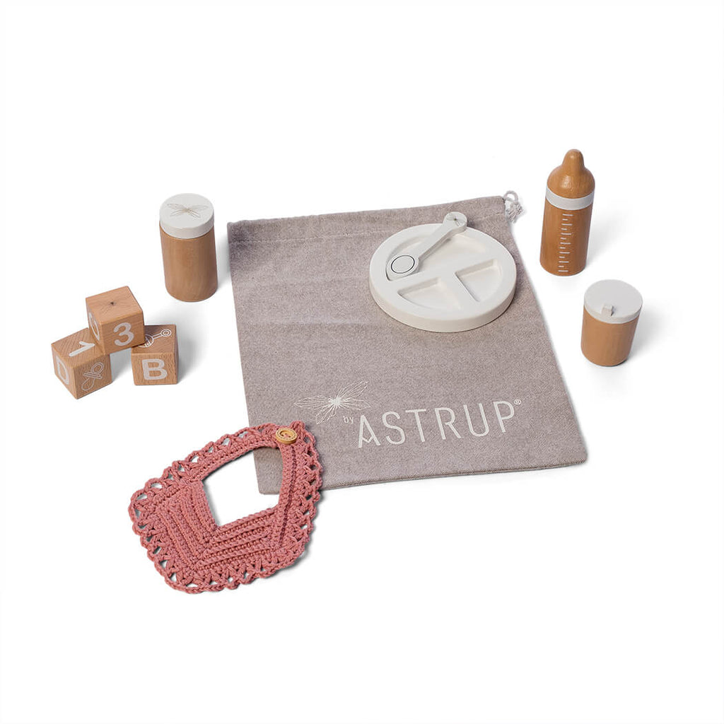 by Astrup Role Play Wooden Doll Feeding Set, 9 pcs image 3