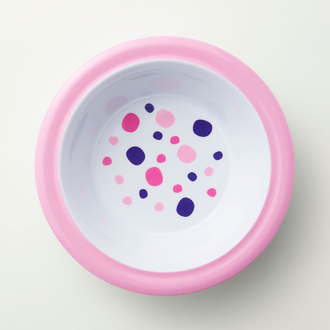 Barel Junior Pink Polka Dot Rimmed Melamine Bowl