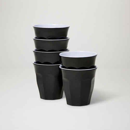Barel Classic Black Melamine Tumblers 200mL (Set of 6)