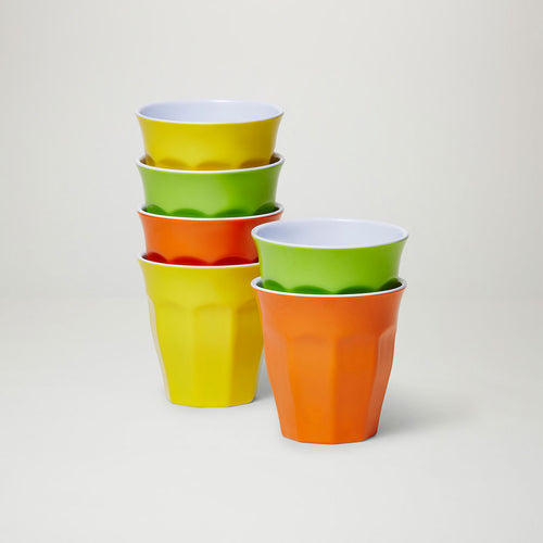 Barel Classic Melamine Tumblers 200mL ‘Citrus’ (Set of 6)
