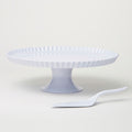 Barel Deluxe White Melamine Cake Stand & Knife
