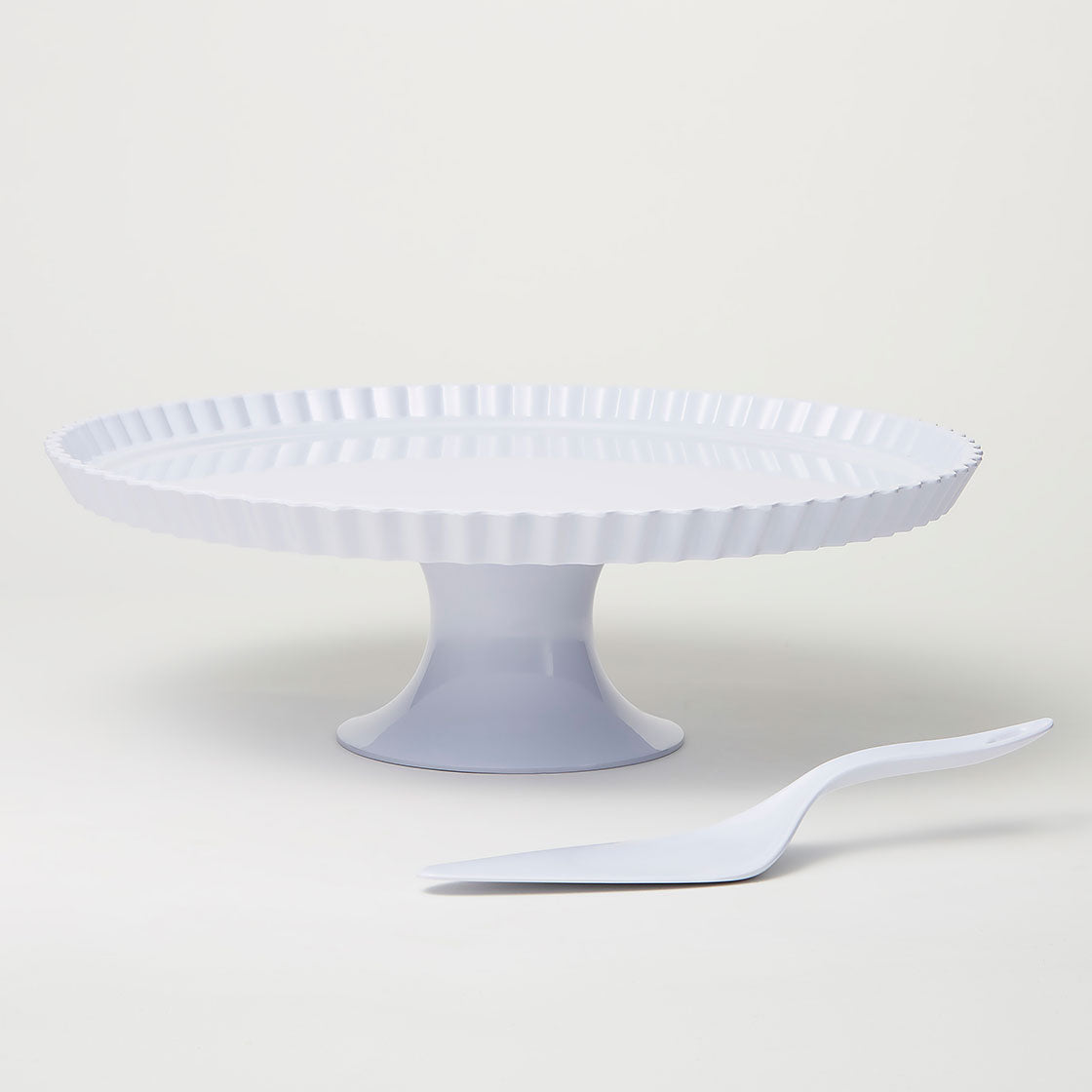 Barel Deluxe White Melamine Cake Stand & Knife