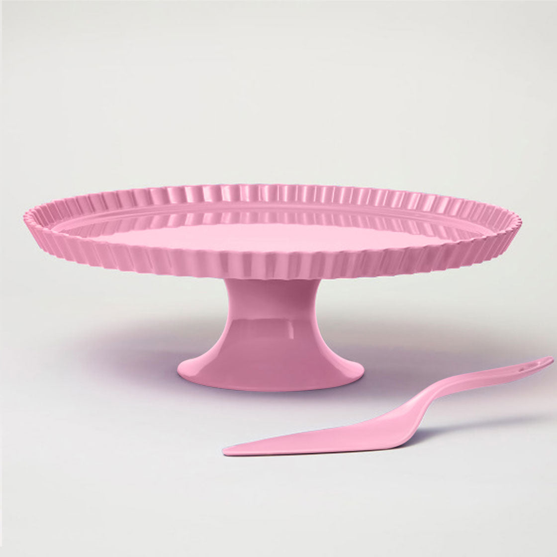 Barel Deluxe Pink Melamine Cake Stand & Knife