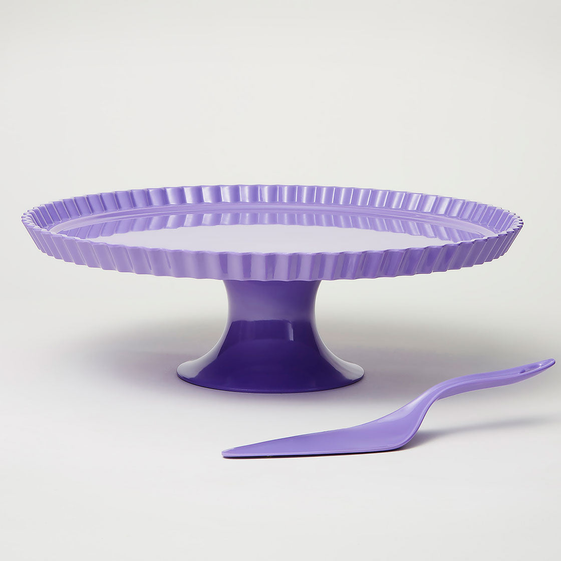Barel Deluxe Lavender Melamine Cake Stand & Knife
