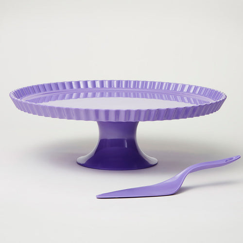 Barel Deluxe Lavender Melamine Cake Stand & Knife
