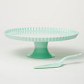 Barel Deluxe Mint Melamine Cake Stand & Knife