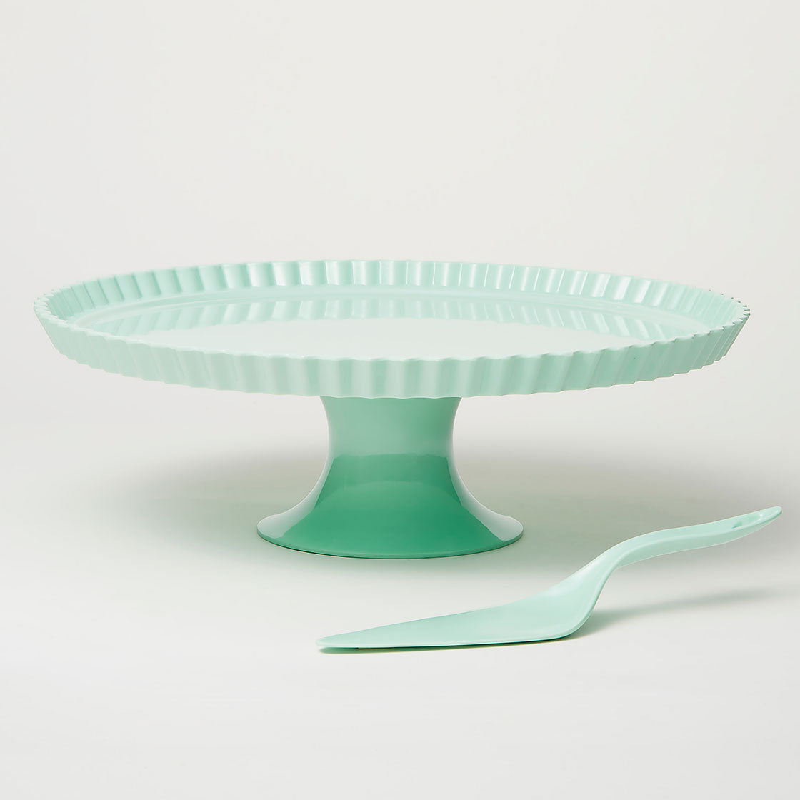 Barel Deluxe Mint Melamine Cake Stand & Knife