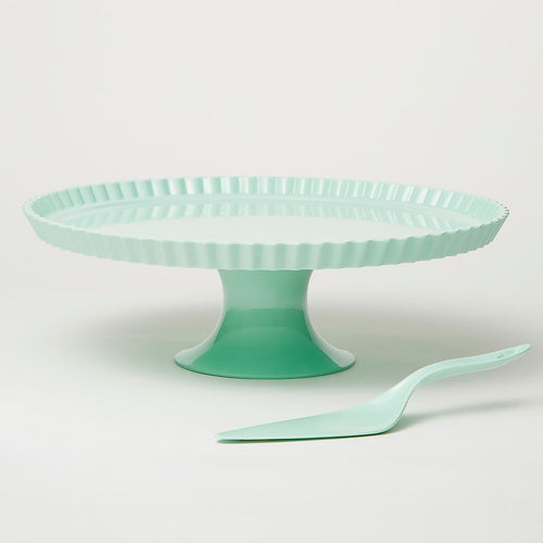 Barel Deluxe Mint Melamine Cake Stand & Knife