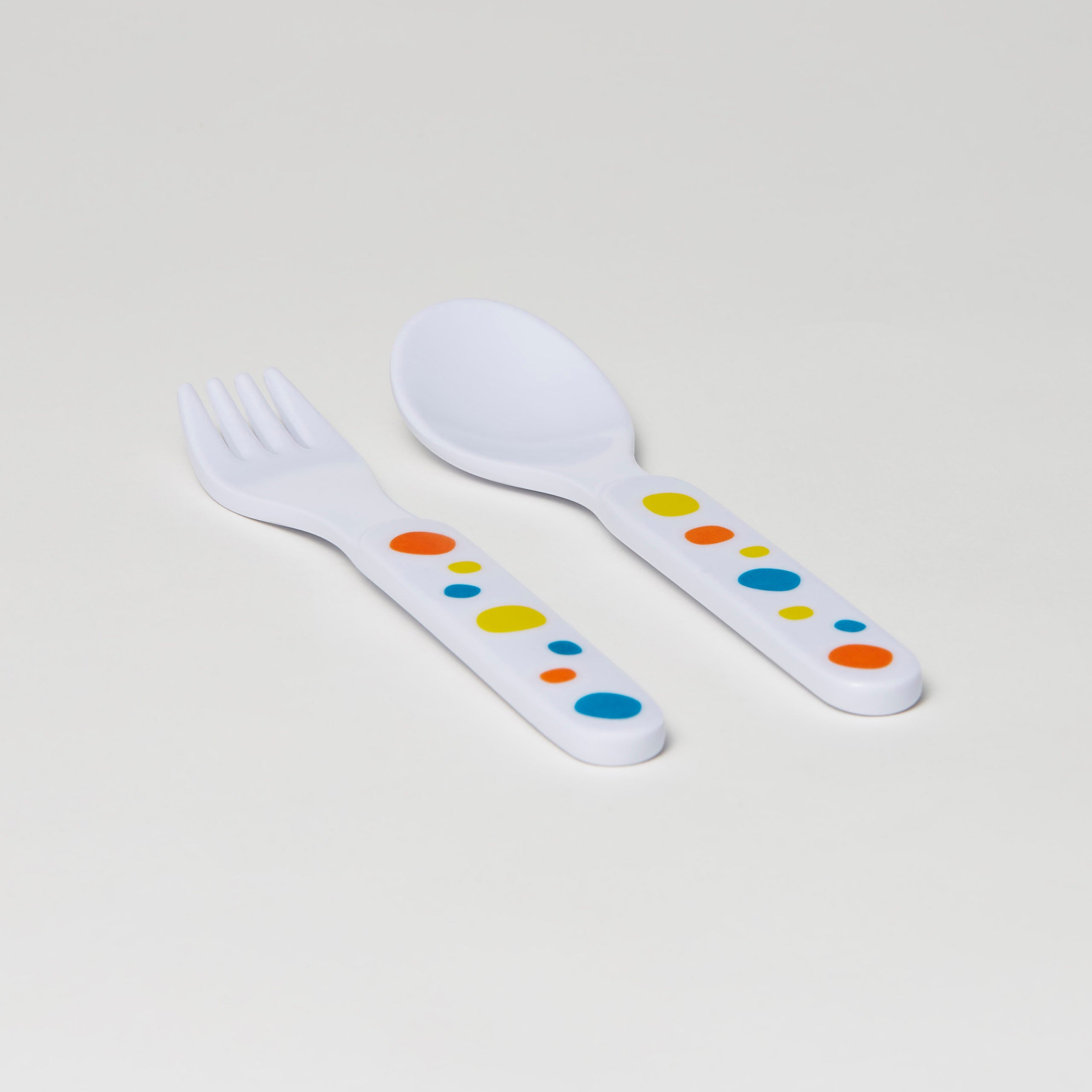 Baby Barel Yellow Polka Dot Melamine Cutlery Set