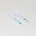 Baby Barel Green Polka Dot Melamine Cutlery Set