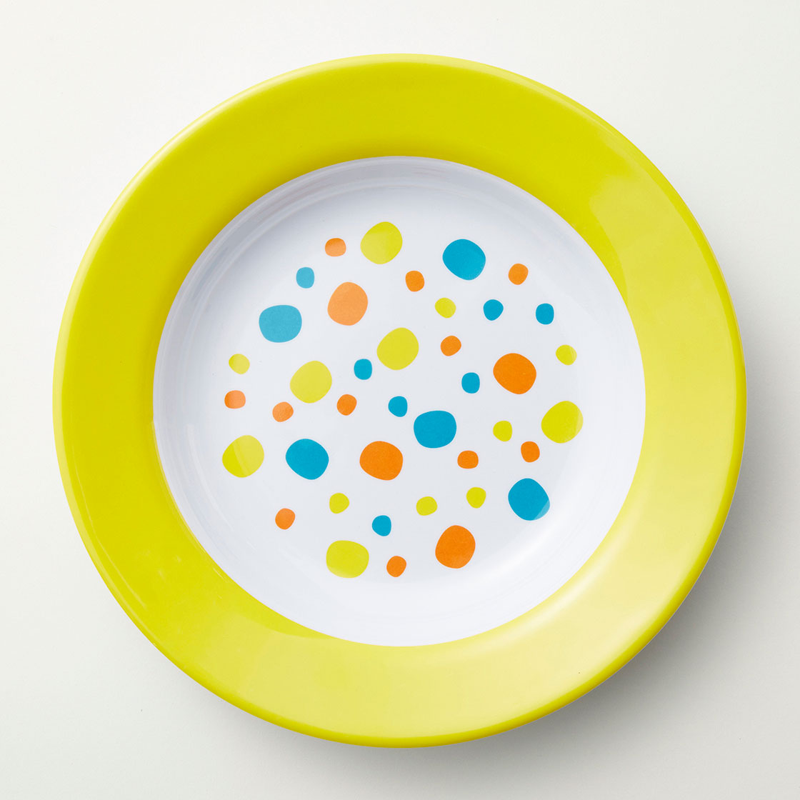 Barel Junior Yellow Polka Dot Rimmed Melamine Plate