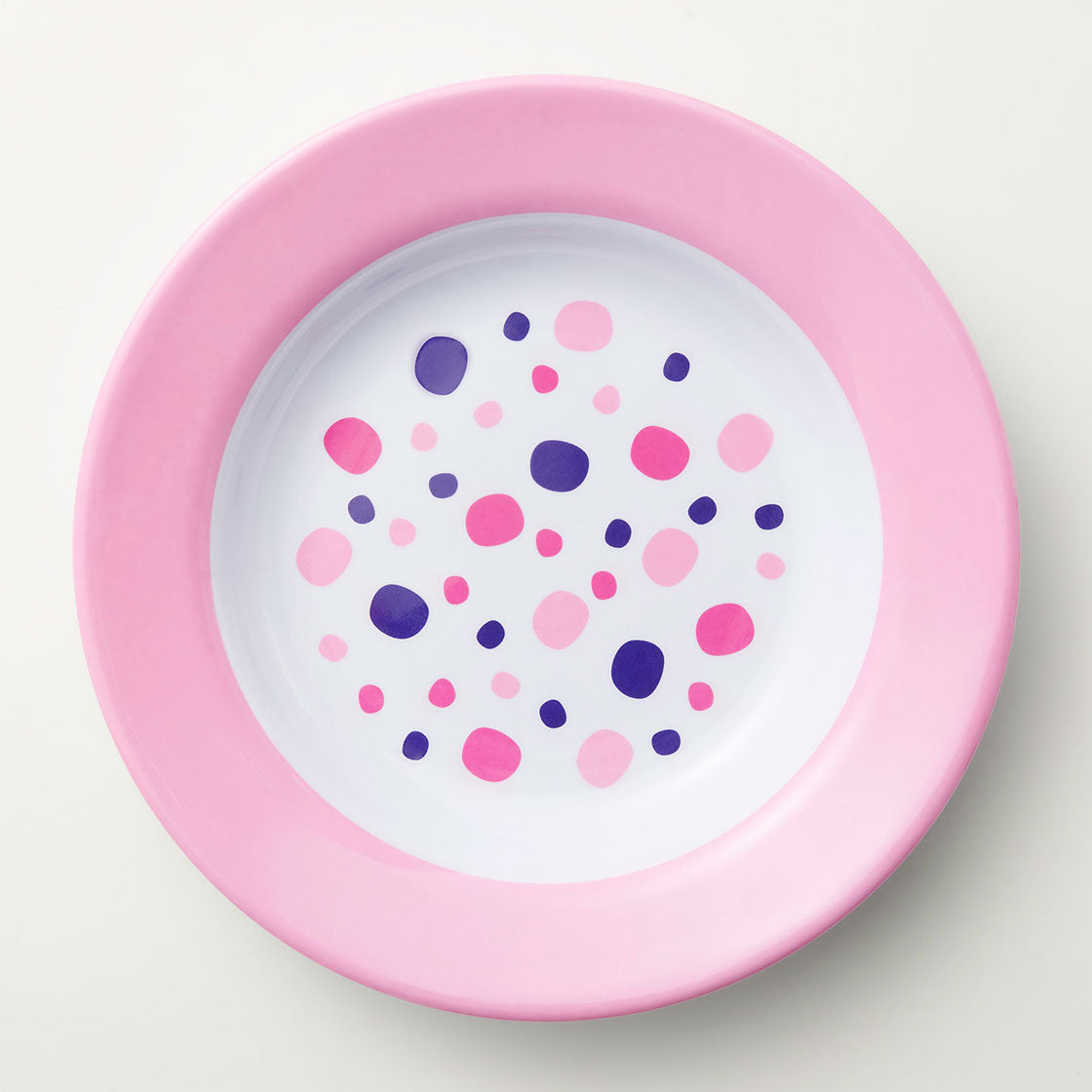 Barel Junior Pink Polka Dot Rimmed Melamine Plate