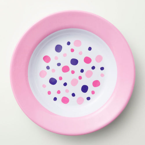 Barel Junior Pink Polka Dot Rimmed Melamine Plate