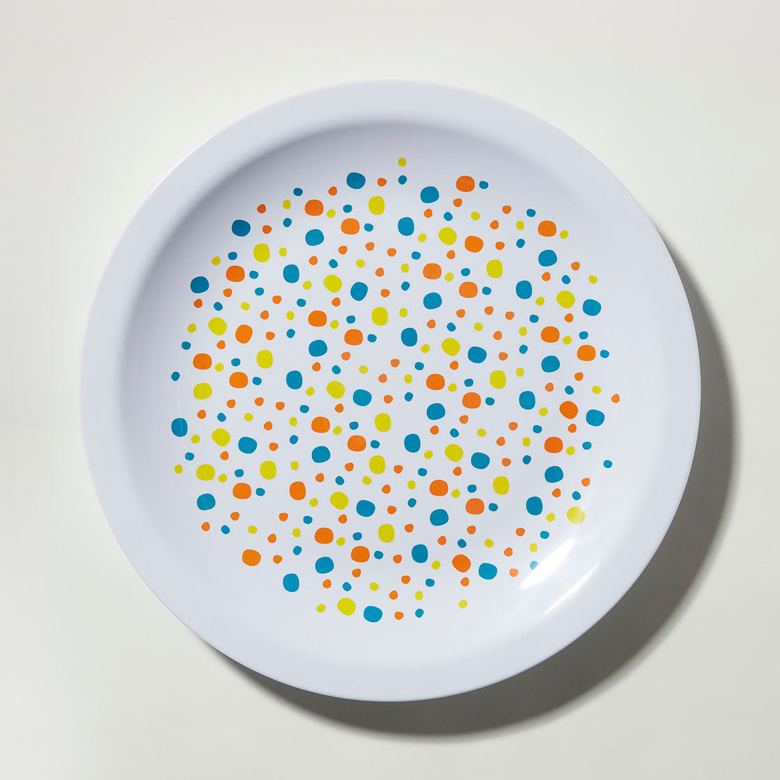 Barel Everyday Yellow Polka Dot Rimmed Melamine Sharing Platter