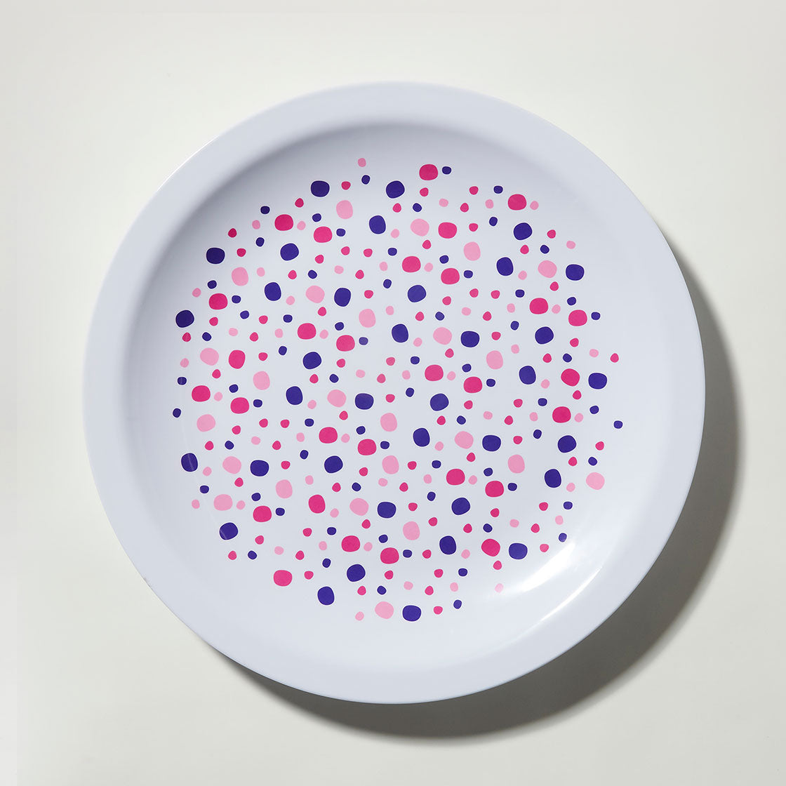 Barel Everyday Pink Polka Dot Rimmed Melamine Sharing Platter