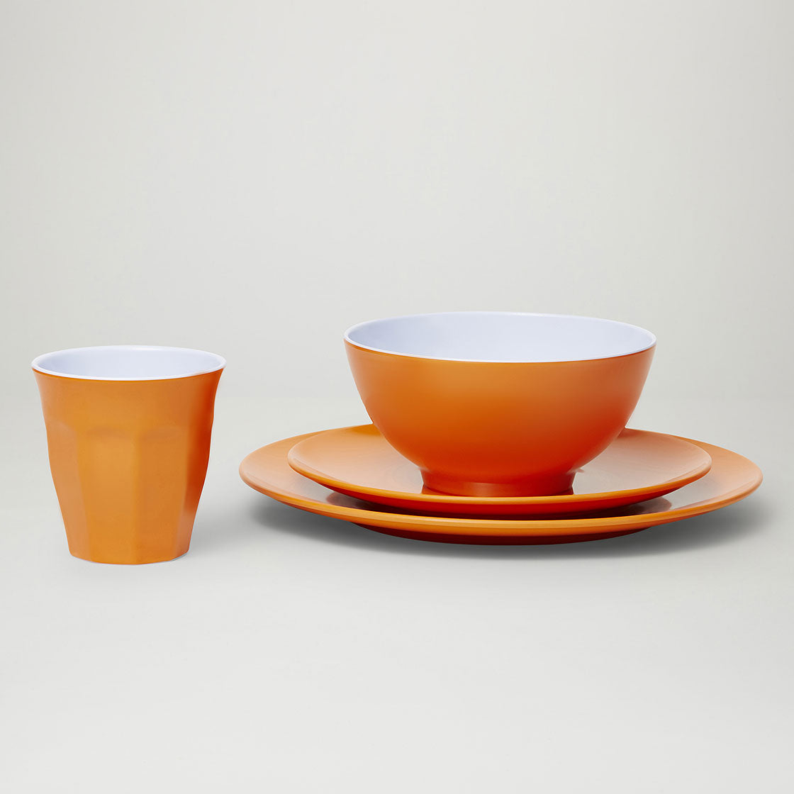 Barel Classic Orange Melamine Dinner Set (4 Piece)