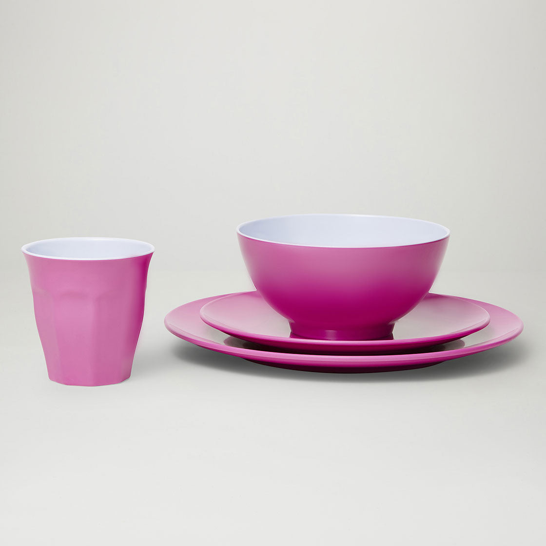 Barel Classic Magenta Melamine Dinner Set (4 Piece)