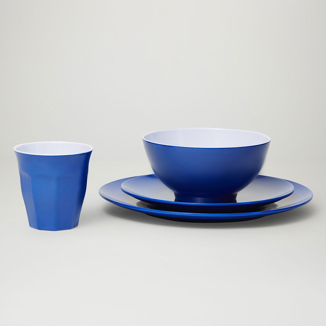Barel Classic Royal Blue Melamine Dinner Set (4 Piece)