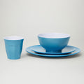 Barel Classic Cyan Melamine Dinner Set (4 Piece)