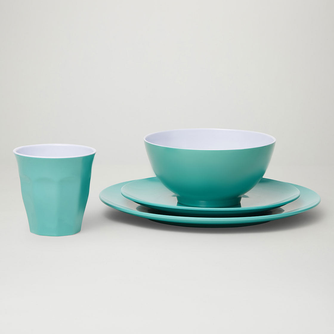 Barel Classic Green Melamine Dinner Set (4 Piece)