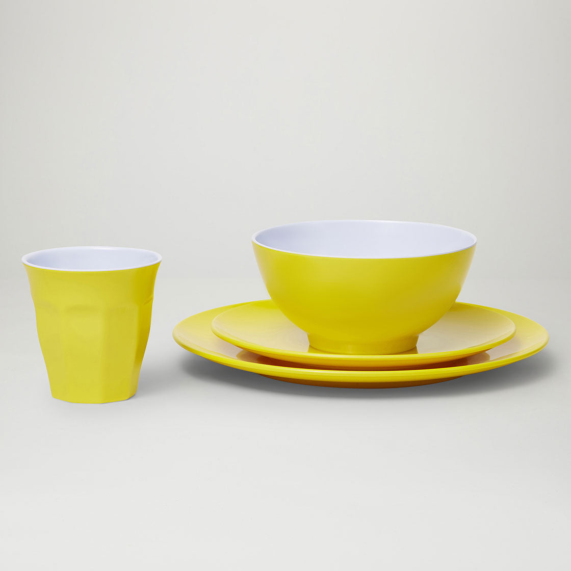 Barel Classic Yellow Melamine Dinner Set (4 Piece)