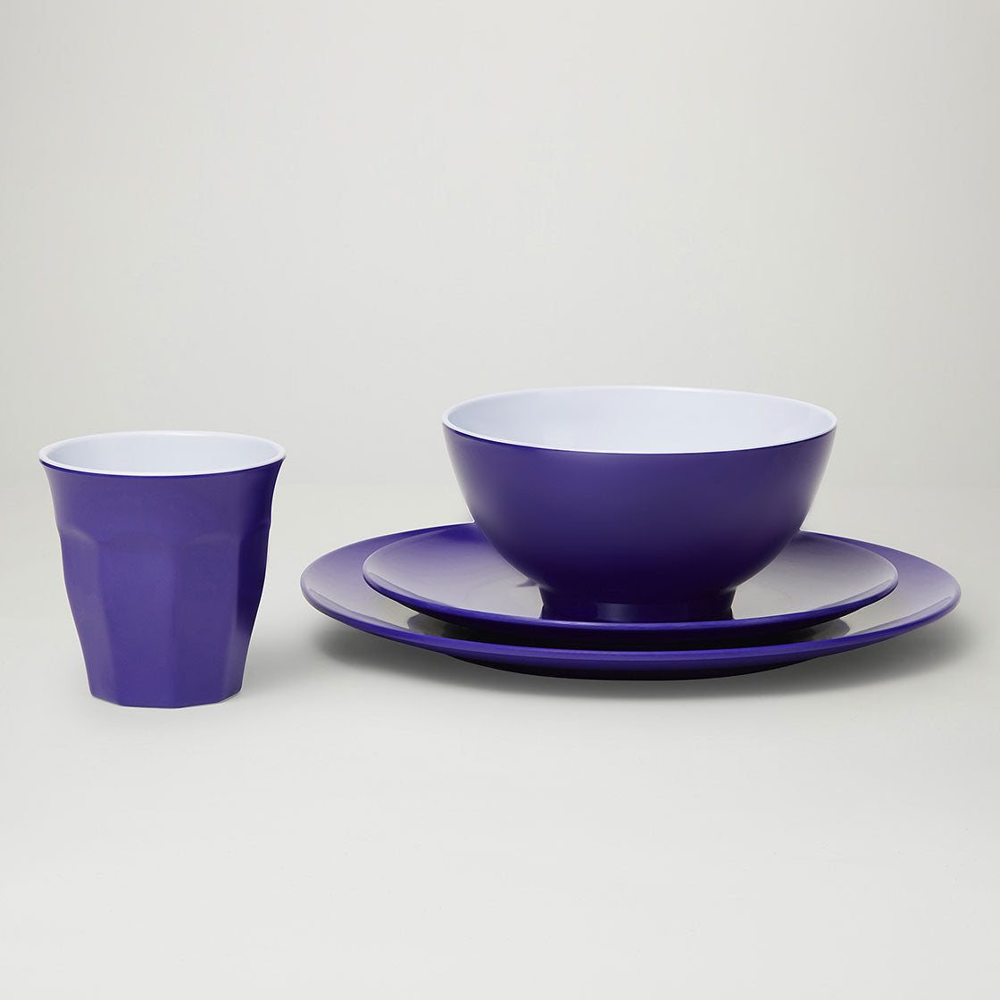 Barel Classic Violet Melamine Dinner Set (4 Piece)