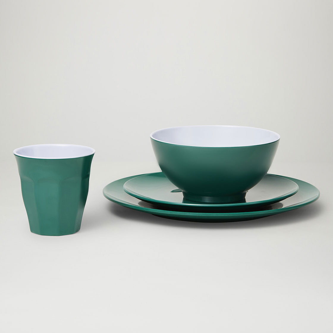 Barel Classic Royal Green Melamine Dinner Set (4 Piece)