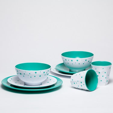 Barel Green Star Melamine Dinner Set (8 Piece)